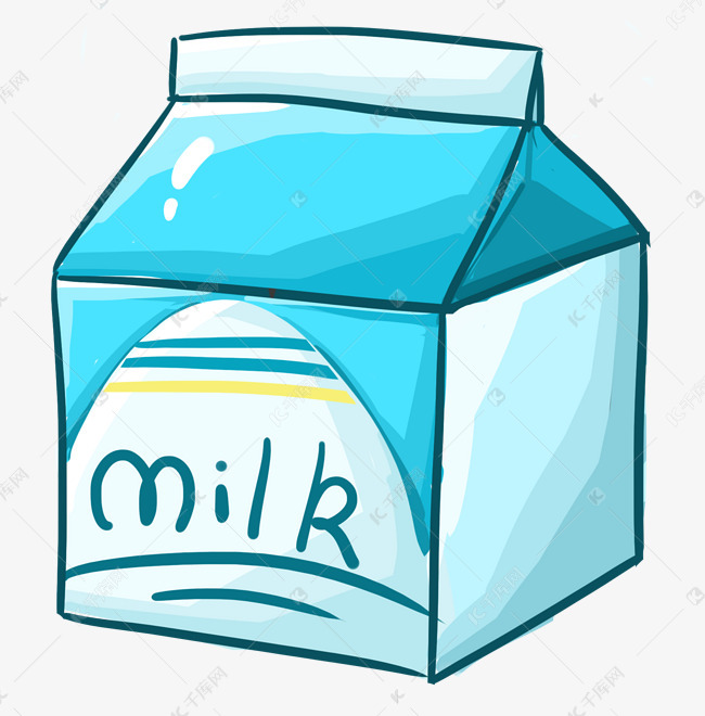 一盒新鲜牛奶插画