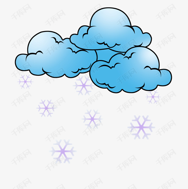 卡通下雪天气插画