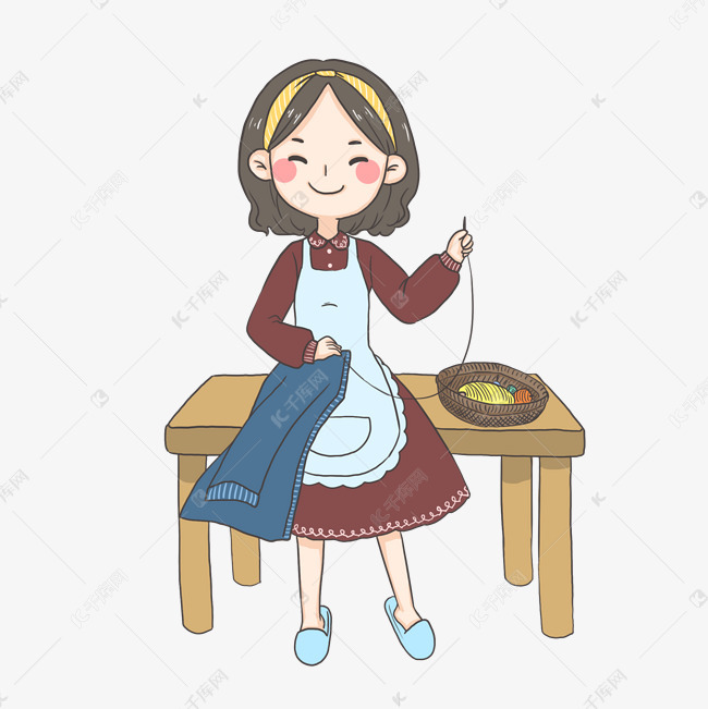 缝补衣服的妈妈pngpng