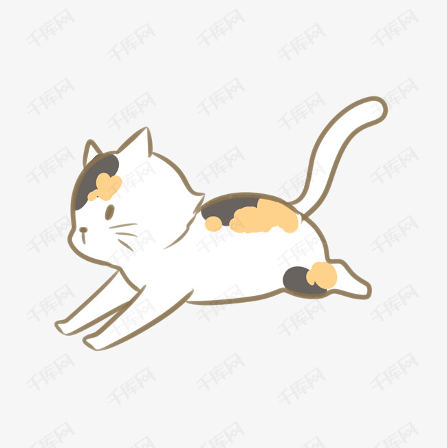 一只奔跑着的猫素材图片免费下载-千库网