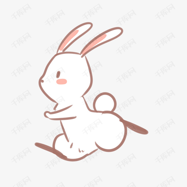 一只奔跑着的小兔子素材图片免费下载-千库网