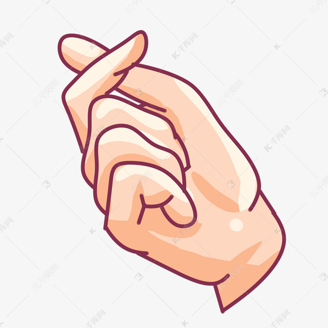 比心手势卡通插画
