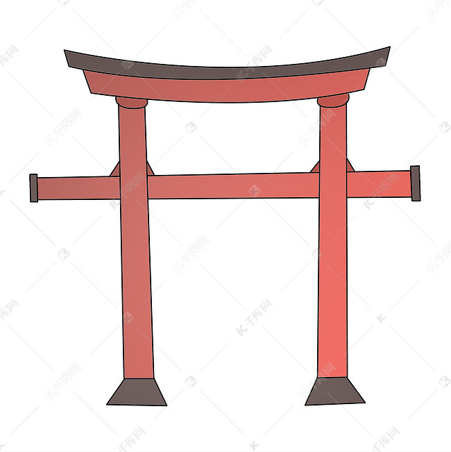 日本门楼卡通插画