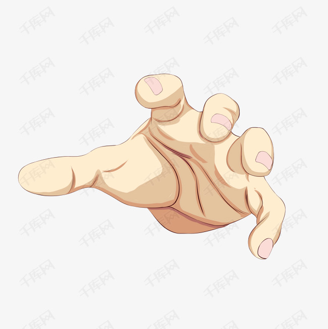 伸手抓东西手势插画