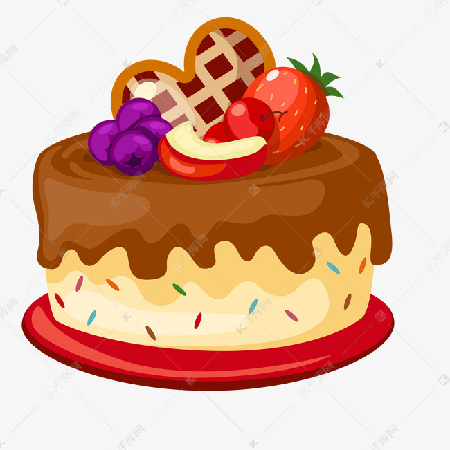 卡通巧克力水果生日蛋糕