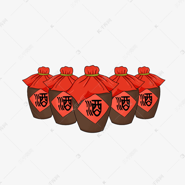 古代中国风酒坛免扣
