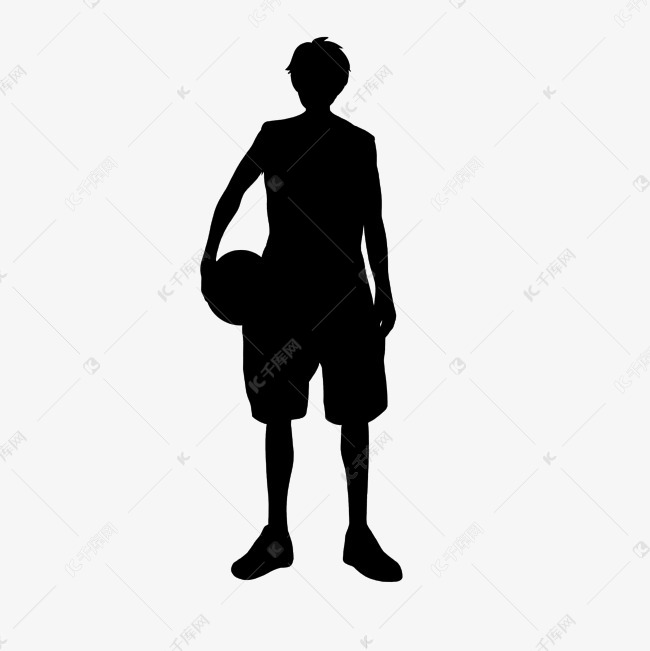 篮球男孩简约免扣剪影