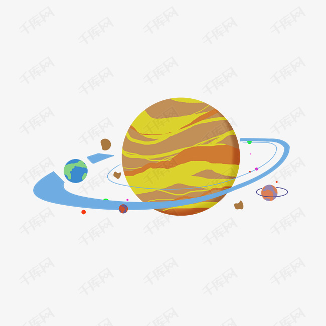 航天星系卡通插画