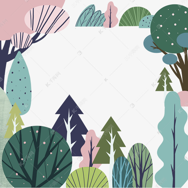 森林装饰边框树林植物png