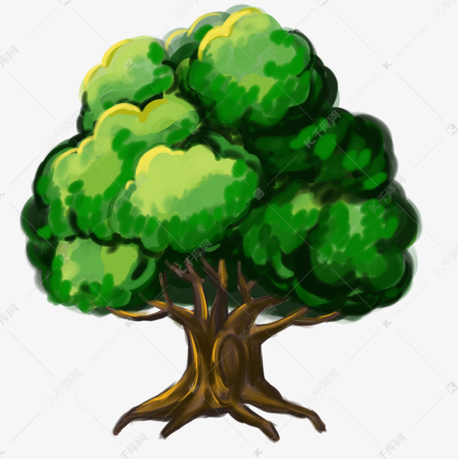 榕树卡通树木素材图片免费下载-千库网
