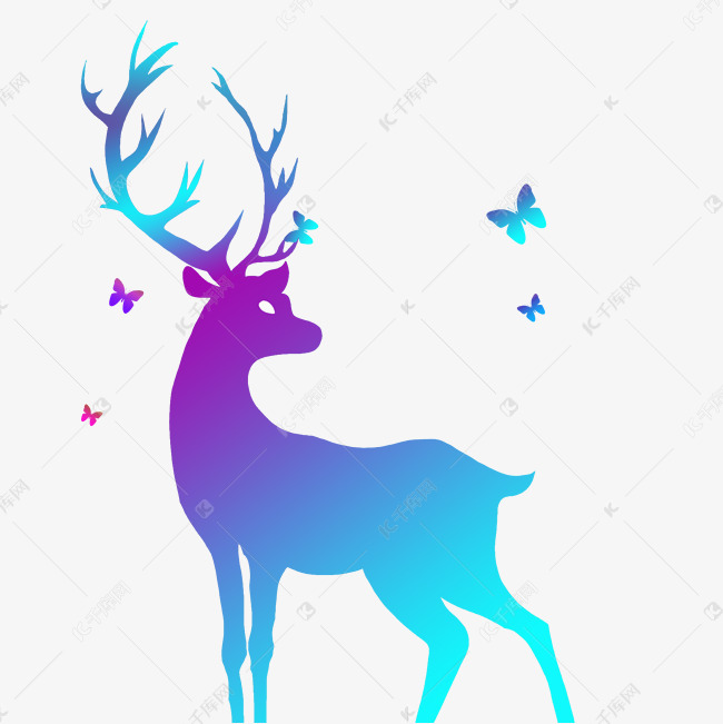 矢量手绘麋鹿图片