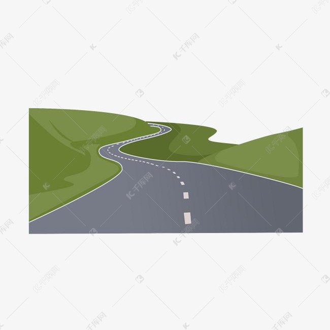 马路道路卡通插画