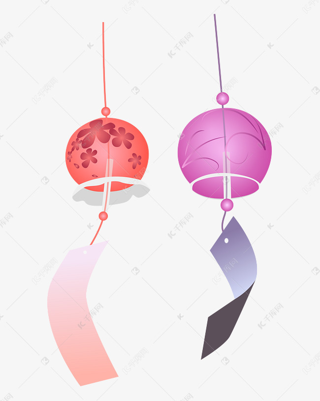 矢量免抠卡通风铃