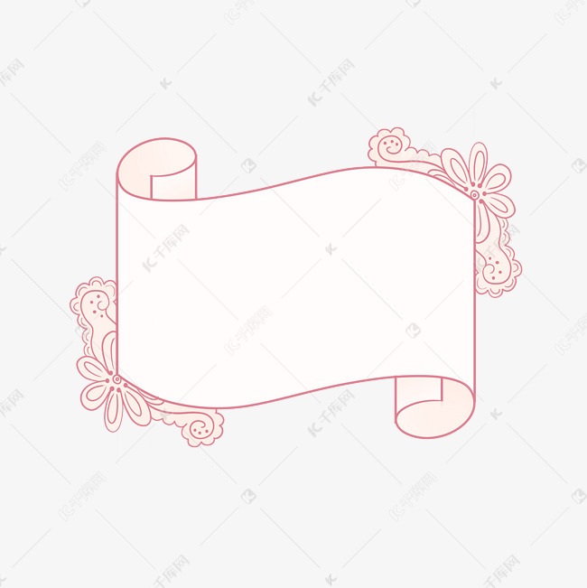 清新简约花边边框