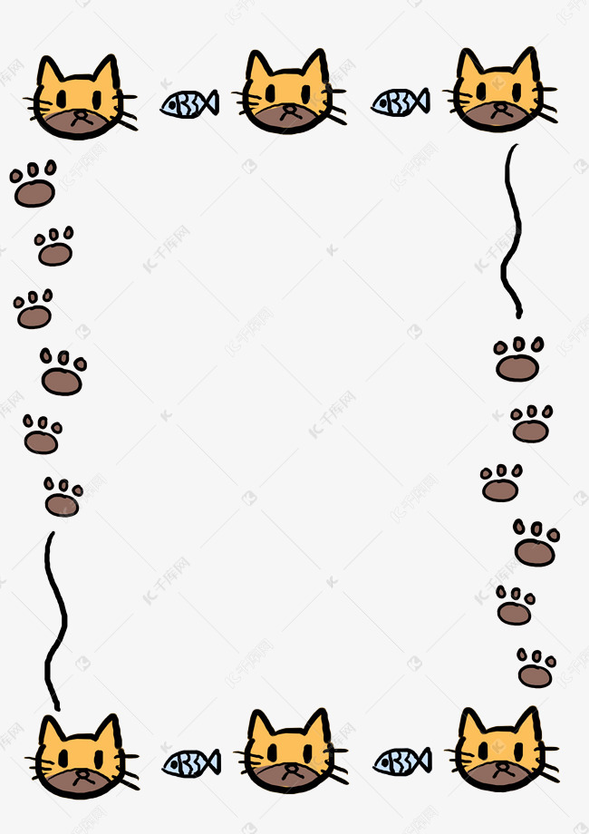 可爱小猫猫脚印