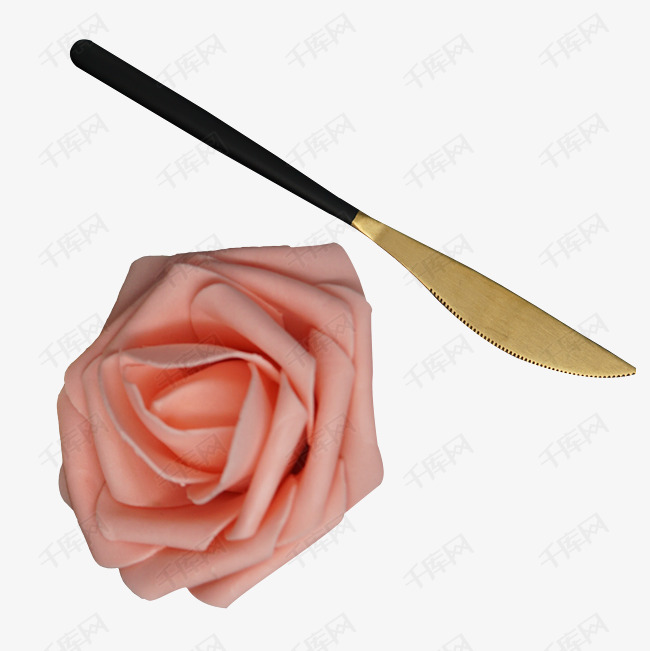 实拍奶油花装饰点缀物西餐刀具