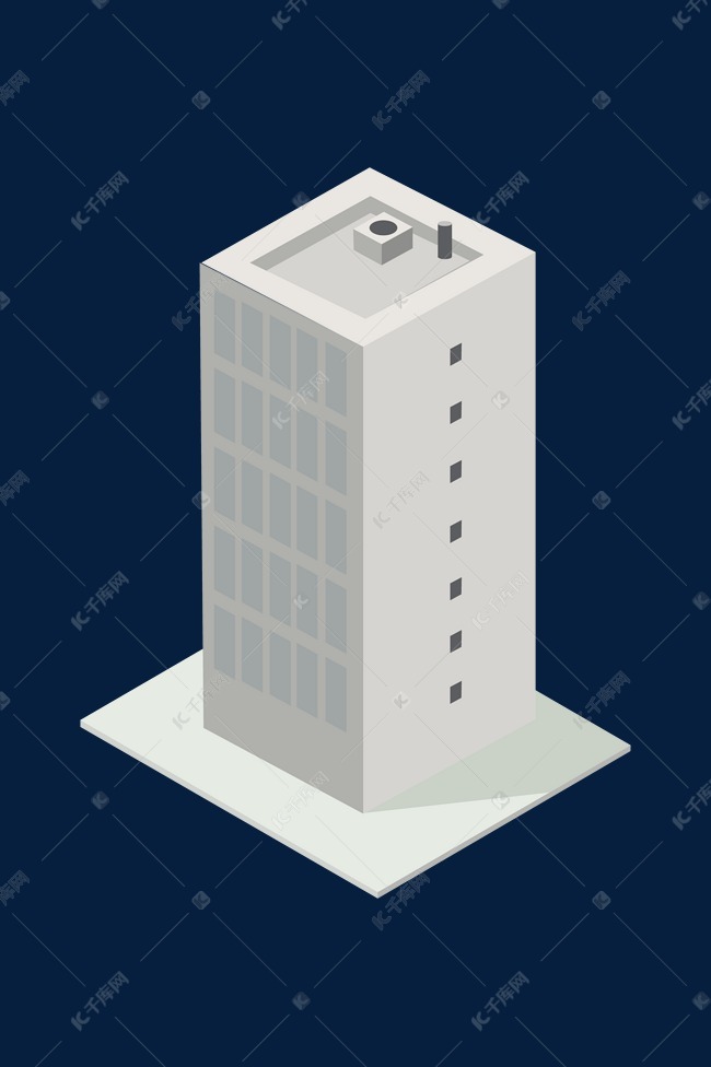白色立体楼房插图