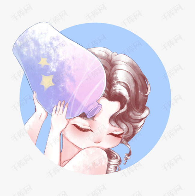十二星座形象座手绘水瓶素材女孩12星座logo图片
