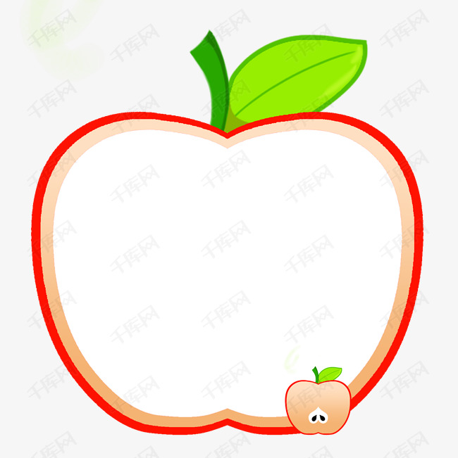红色的苹果边框插画