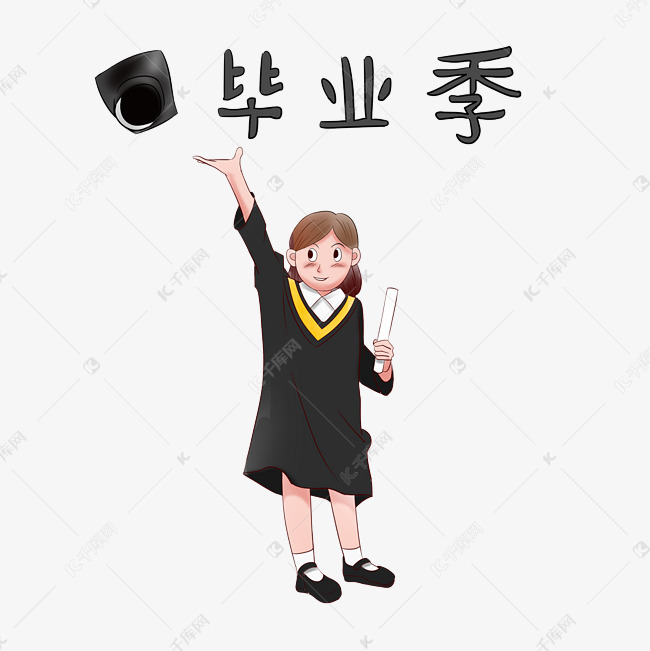 毕业季女生抛帽人物