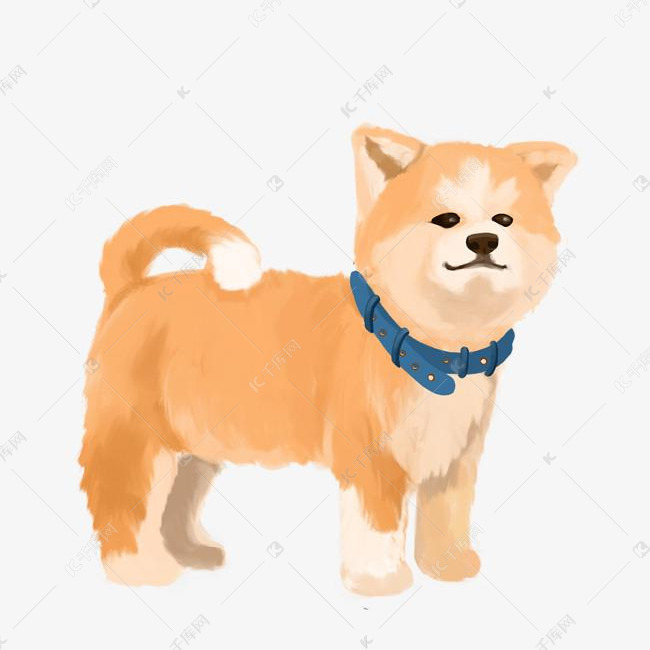 可爱的黄色小狗插画