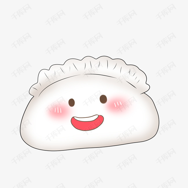 可爱饺子笑脸插图