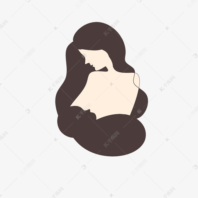 怀抱着婴儿的母亲剪影