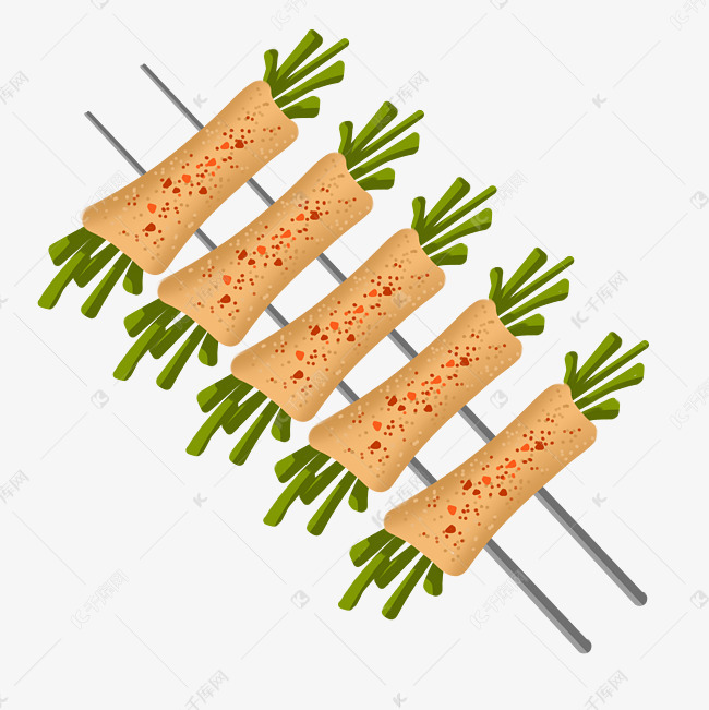美味的蔬菜烧烤插画