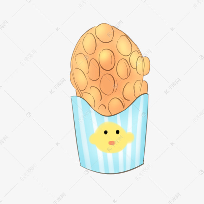 立体黄色鸡蛋仔插图