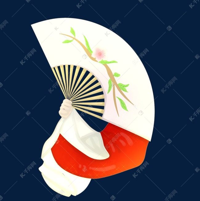 戏剧白色的扇子插画
