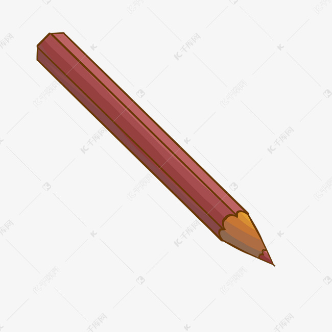 红色一支铅笔插图