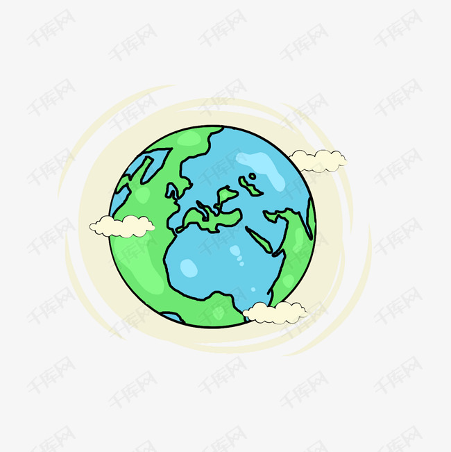 绿色儿童画地球星球