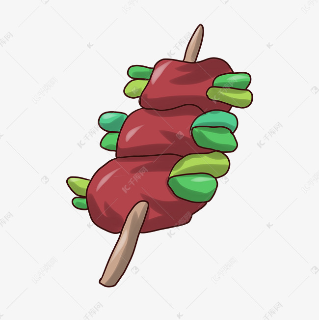 蔬菜肉串炸串插画