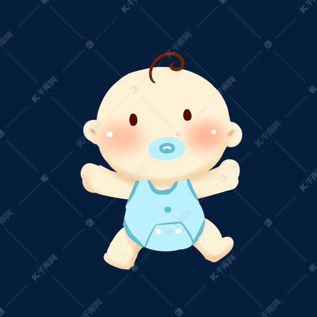 吸安抚奶嘴的呆萌小婴儿