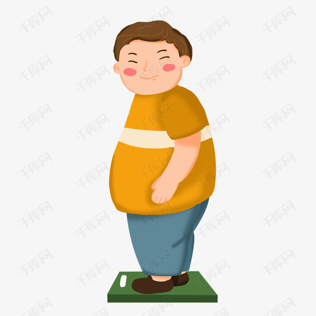卡通减肥男孩设计素材
