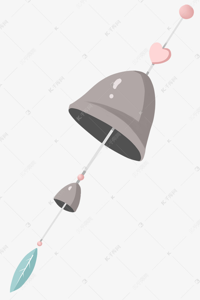 灰色风铃卡通插画