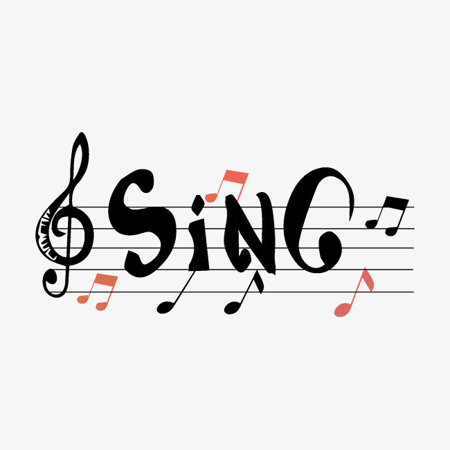 创意字体 sing 歌唱 音乐 话筒