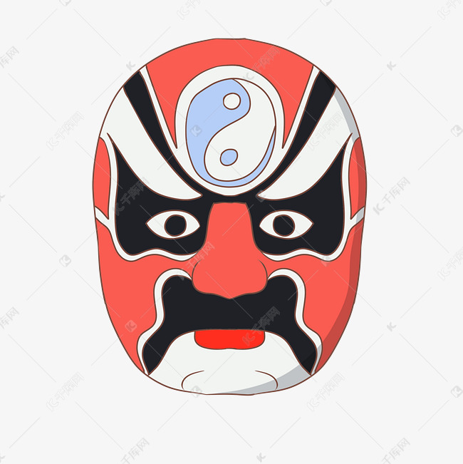 八卦戏剧脸谱插图