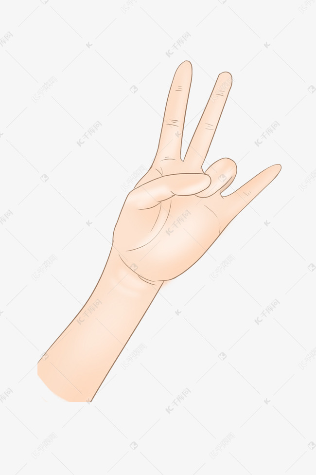 伸出三根手指手势