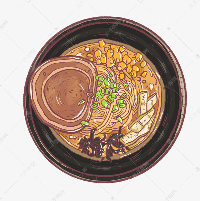 面条主食卡通插画