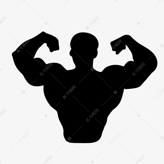 男性轮廓变异肌肉图标
