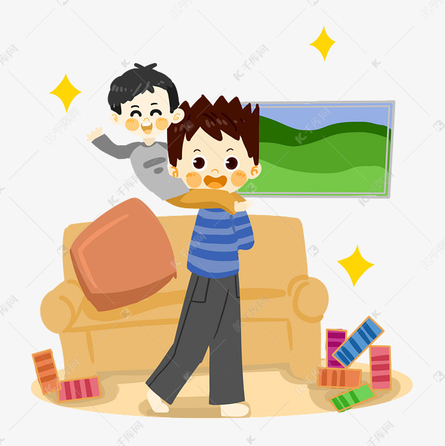 父亲孩子玩耍