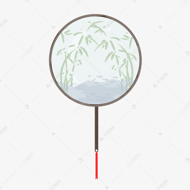 手绘古风竹子扇子