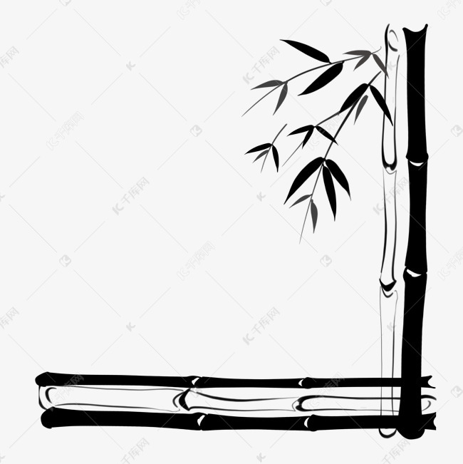 扁平插画简单竹子边框