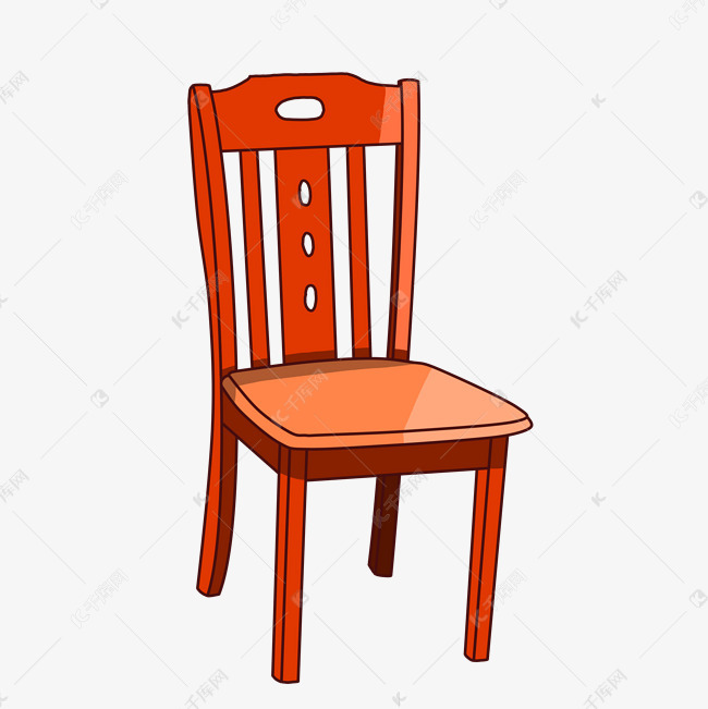 红木椅子卡通插画