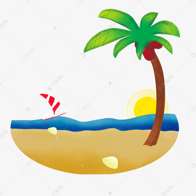 夏日阳光海滩png