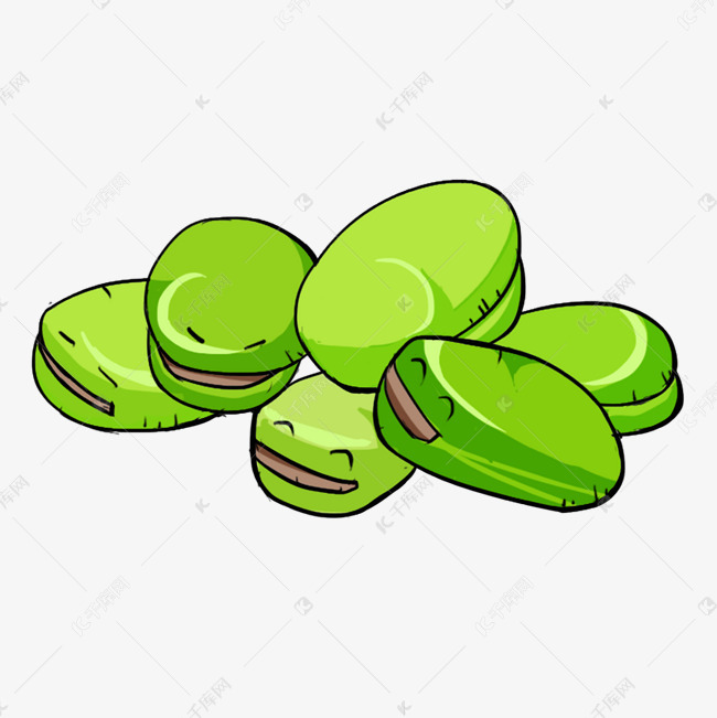 绿色美味蚕豆插画