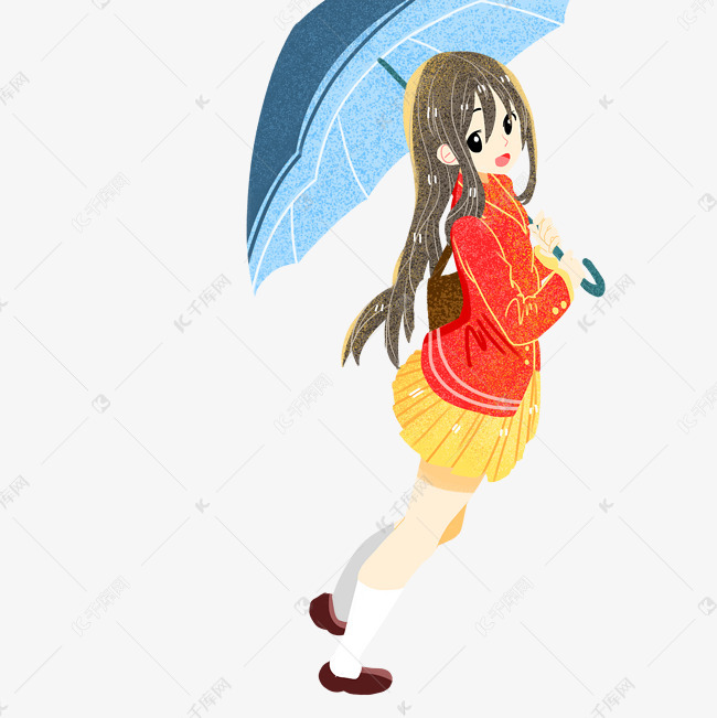 小女孩打伞免抠图