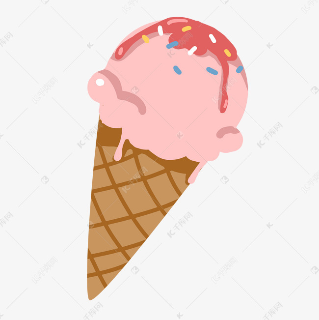 草莓冰淇淋卡通小吃