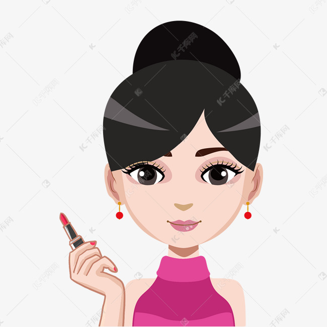 浓妆艳抹女孩插画